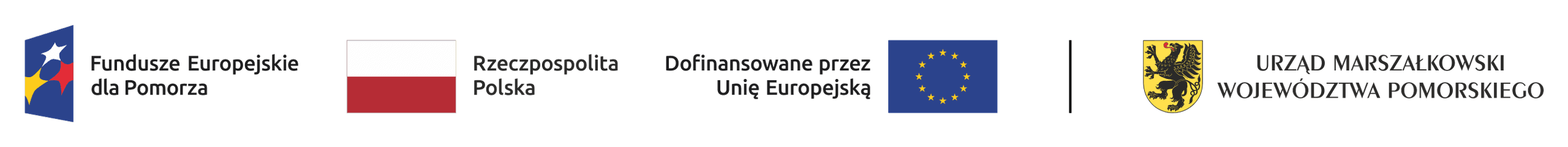 Podstawowe zestawienie znaków Funduszy Europejskich dla Pomorza